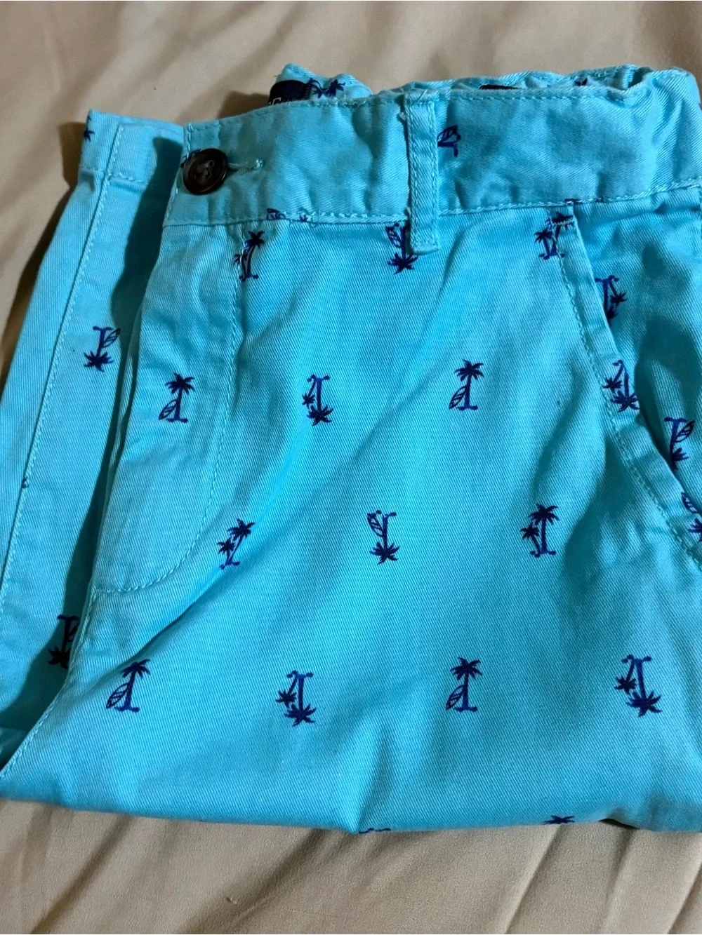 The Children’s Place Boys Blue Palm Tree Print Chino Shorts Size 12 NWT